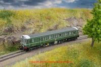 2D-009-007 Dapol Class 121 Bubble Car DMU number W55025 in BR Green livery with speed whiskers